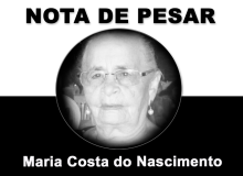 Nota de pesar pela morte de Maria Costa do Nascimento
