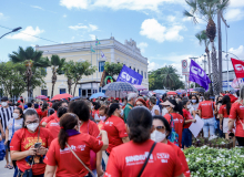 Manifestação do Sindiute por concurso público para trabalhadores em educação em Fortaleza